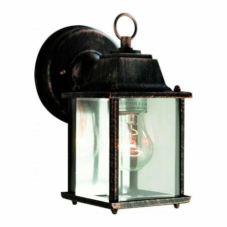 TRANS GLOBE One Light Black Copper Clear BeveLED Glass Wall Lantern 40455 BC